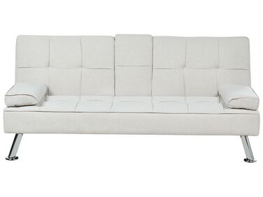 Fabric Sofa Bed Beige ROXEN