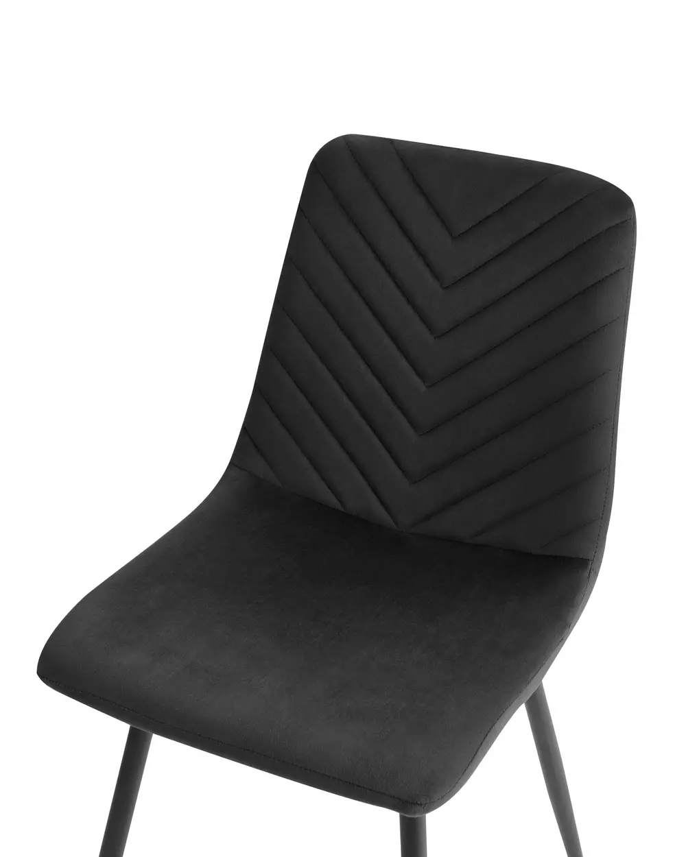 Set of 4 Dining Chairs HAVRE Velvet Black_966764