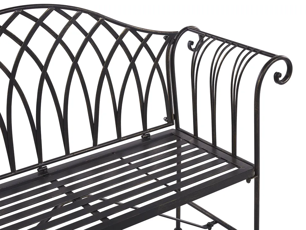 Garden Bench MILAZZO 130 cm Metal Black_825344