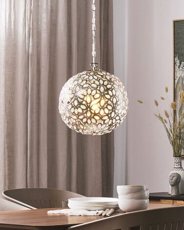 Metal Pendant Lamp Silver VOLTA