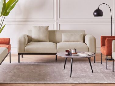 2-seters sofa imitert lin Beige MALMOS 