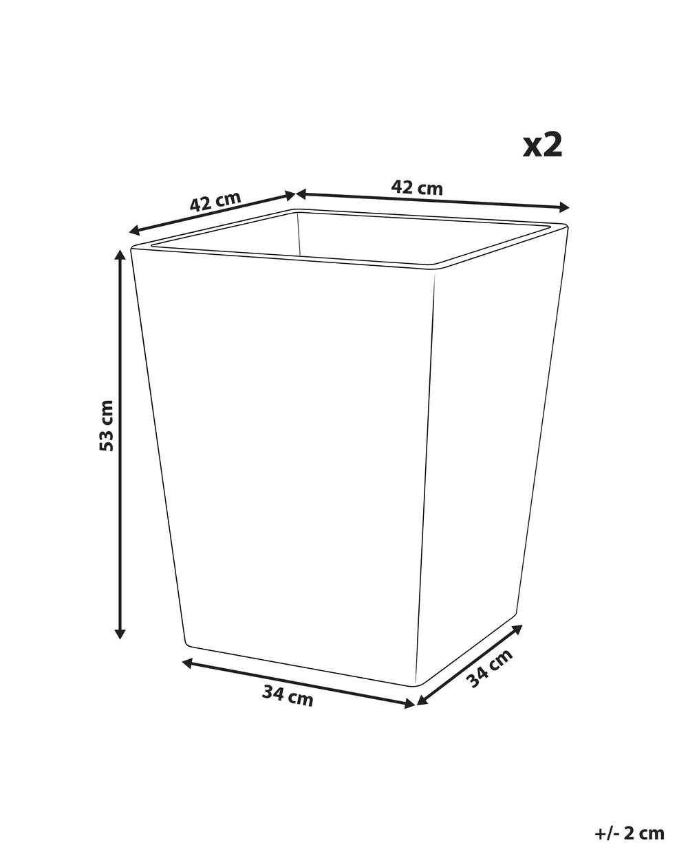 Conjunto de 2 vasos para plantas CYRODALIS 42 cm Creme_1133045