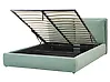 Ottoman Bed BAJONNA Velvet Mint Green 160 x 200 cm (EU King Size)