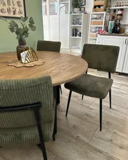 Set of 2 Dining Chairs STURGIS Corduroy Olive Green_1056811