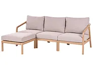 Garden Sofa with Ottoman 3 Seater RIVELLO Acacia Wood Light Brown_1156334