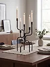 Candle Holder PORRTELA 50 cm Metal Black