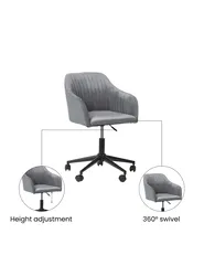 Desk Chair VENICE Velvet Grey_1071545