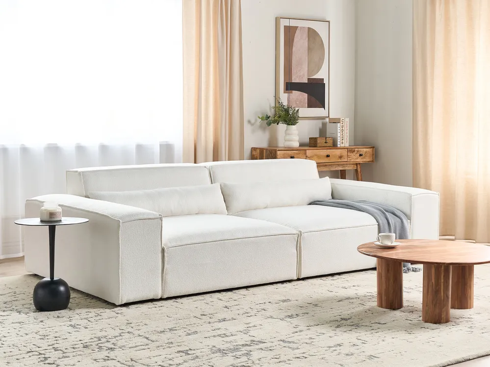 Sofa modułowa dla 2 osób HELLNAR Boucle Złamana biel