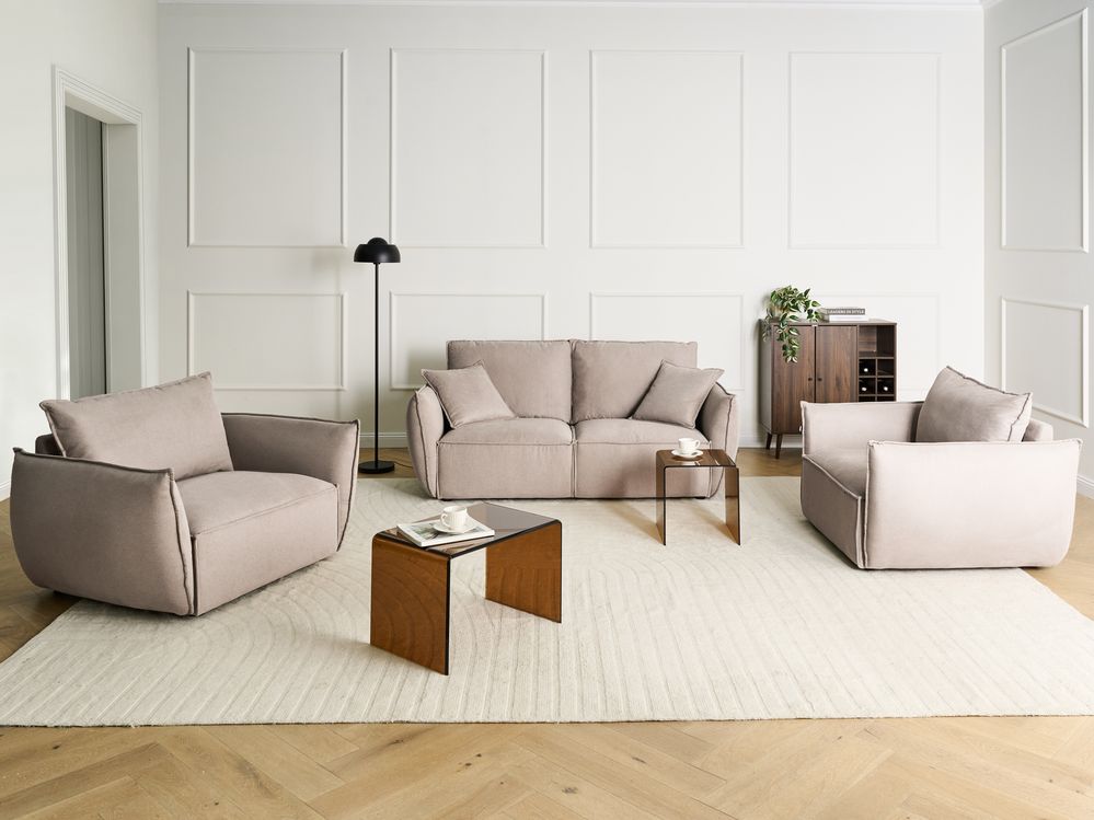 Sofa Set 5-Sitzer KUNES Stoff Taupe