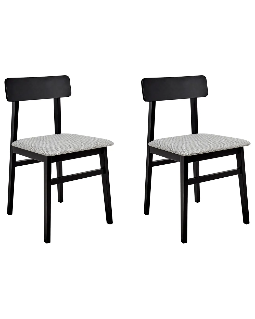 Set of 2 Dining Chairs STACY Wood Light Grey