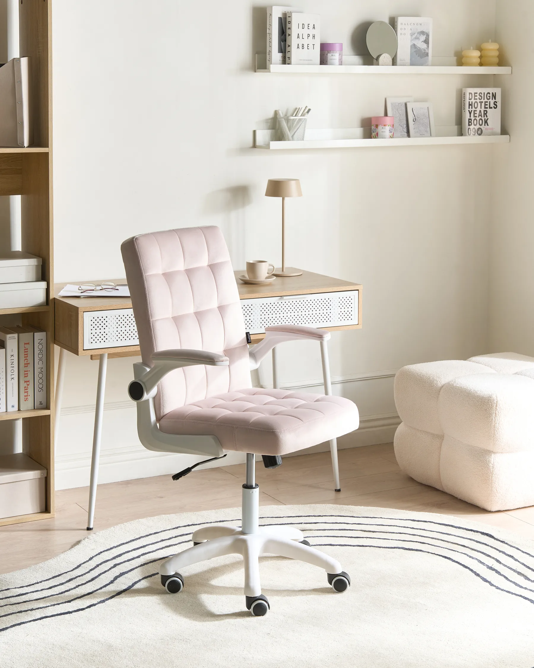 Sedia da ufficio DANDY Velluto Rosa pastello_1053026
