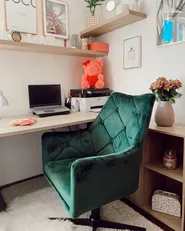 Swivel Armchair VAKSALA Velvet Dark Green_777384