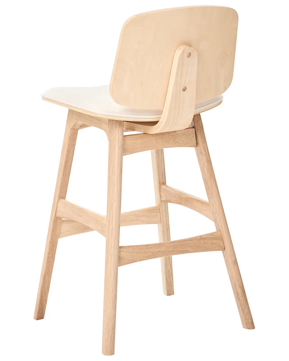 Set of 2 Bar Chairs CHARLESTON Wood Light Brown/ Light Beige_1071193