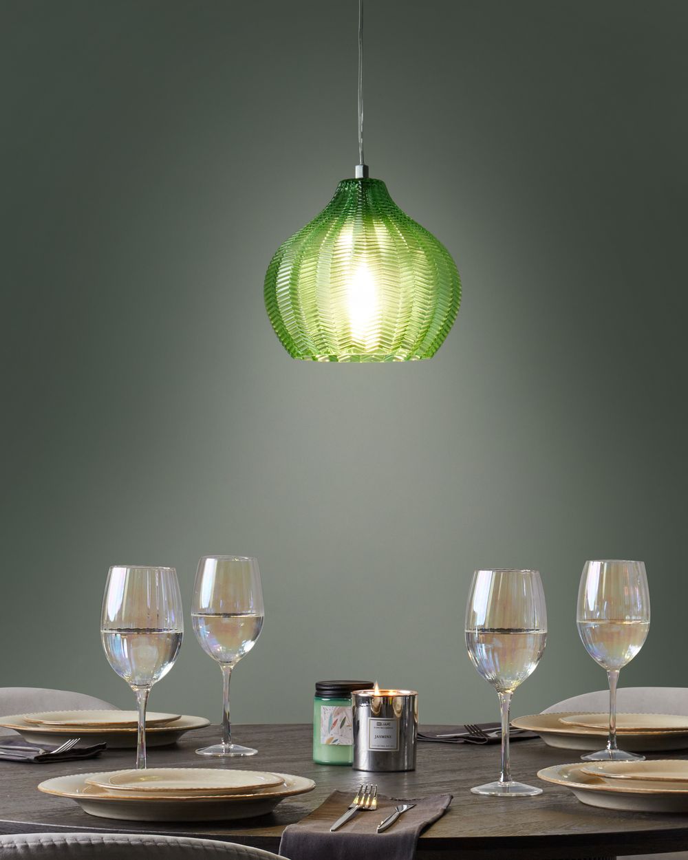 Pendant Lamp KEILA Glass Green