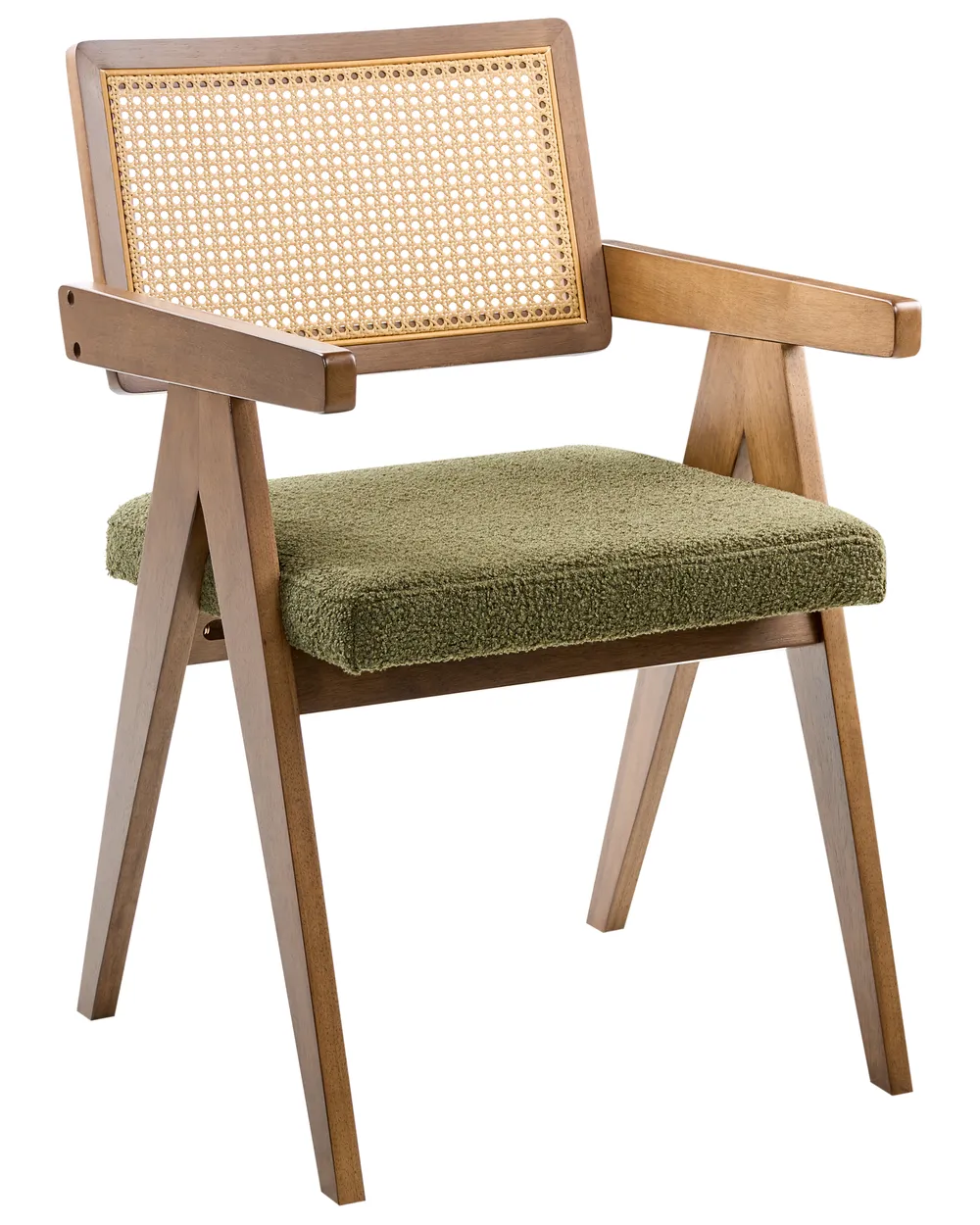 Set di 2 sedie da pranzo AVA Legno Marrone/Verde_1024306