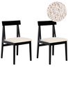 Set of 2 Dining Chairs ISLE Wood Black/ Beige