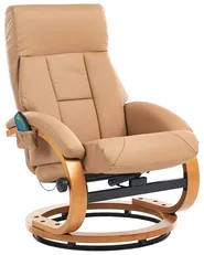 Massage Chair FORCE with Footstool Faux Leather Sand Beige_718212