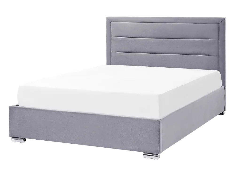 Ottoman Bed ROUEN Velvet Dark Grey 140 x 200 cm (EU Double)_843796