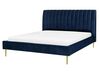 Zamatová posteľ 160 x 200 cm modrá MARVILLE_745612