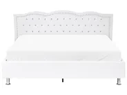 Ottoman Bed METZ Faux Leather White 180 x 200 cm (EU Super King)_240313