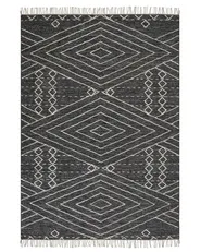 Rug KHENIFRA Black 160 x 230 cm Cotton_848783