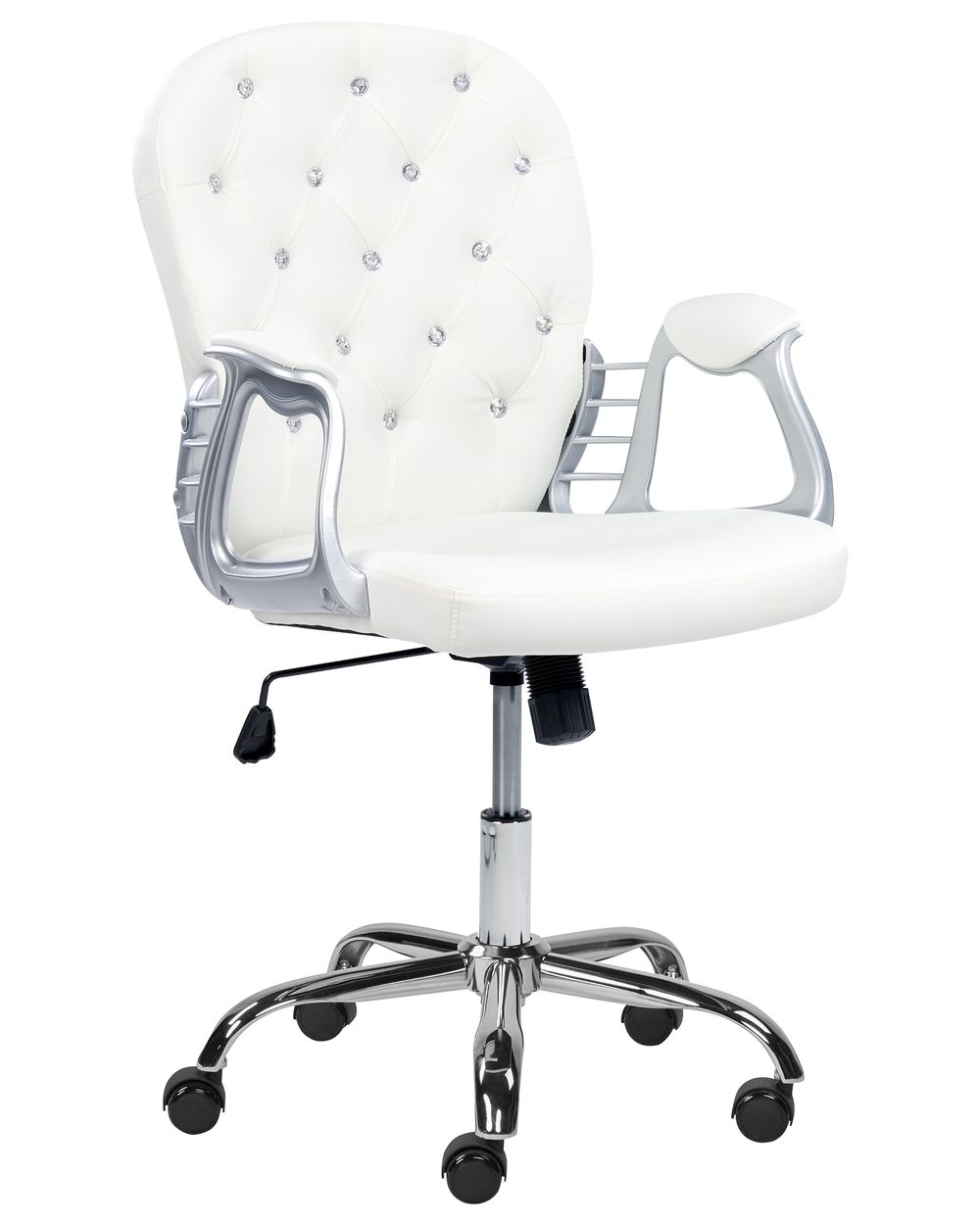 White and chrome office chair discount
