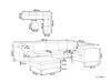 6místná modulární rohová pohovka s taburetem, levostranná sametová šedá EVJA_817818
