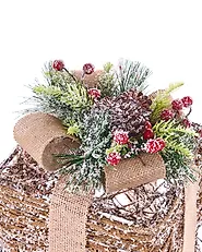 Conjunto de 3 decoraciones de Navidad LED NAKILLA 64/54/42 cm Regalos de Navidad Marrón_1179721