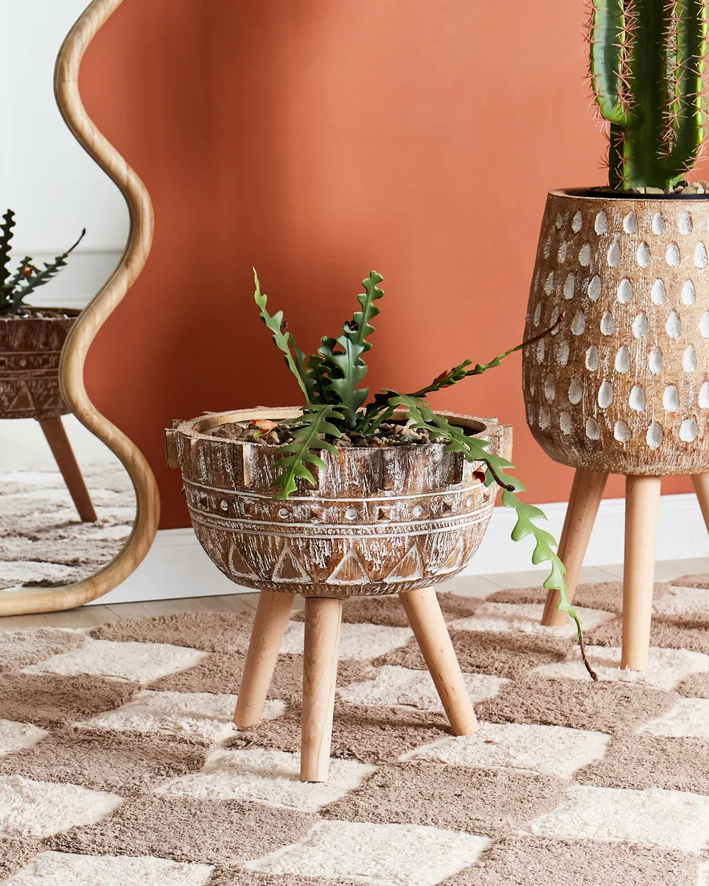 Forhøjet plantekrukke ASPLENIUM 37 cm Lysebrun