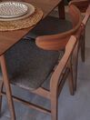 Zestaw 2 drewnianych krzeseł do jadalni ciemne drewno z szarym LYNN_834374