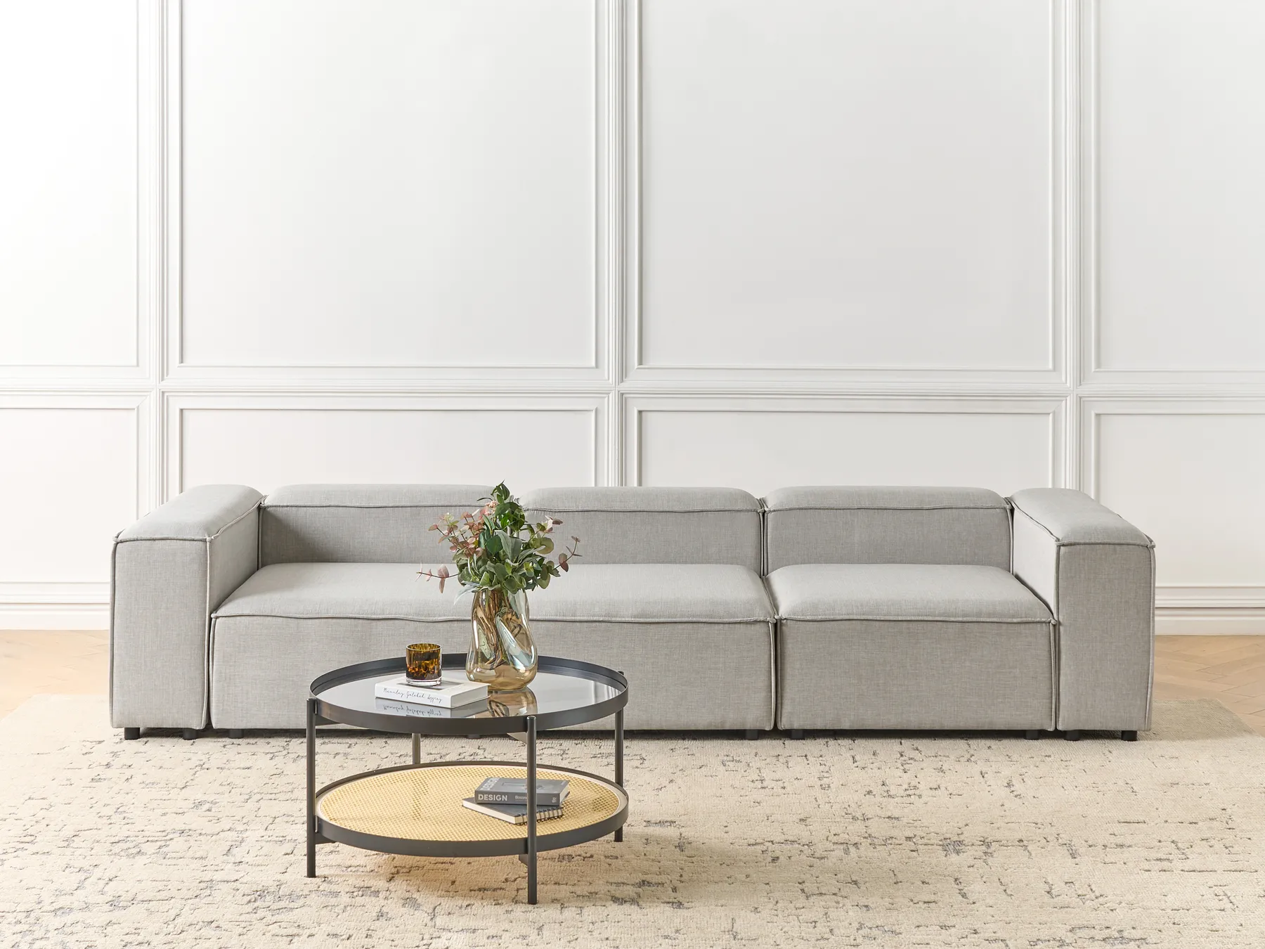 Modular Sofa 3 Seater ARDAL Fabric Light Grey_949520