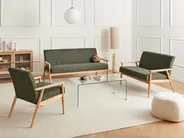Sofa 3 Seater ESRUM Fabric Light Brown/ Green_1022999