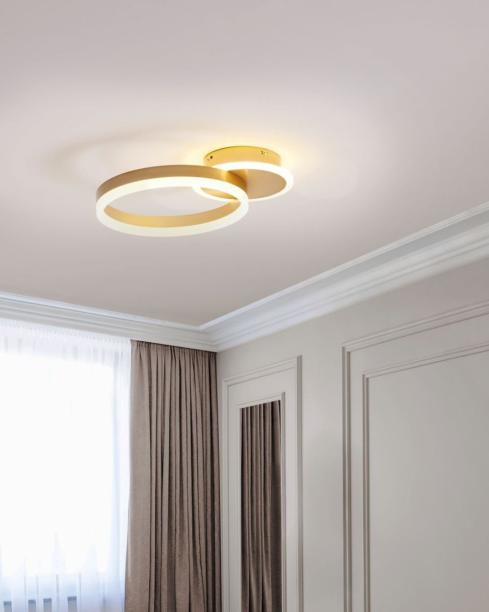 Candeeiro de teto LED GLYDE Metal Dourado