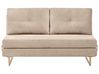 Sofa Bed 3 Seater JERSLEV Fabric Light Brown