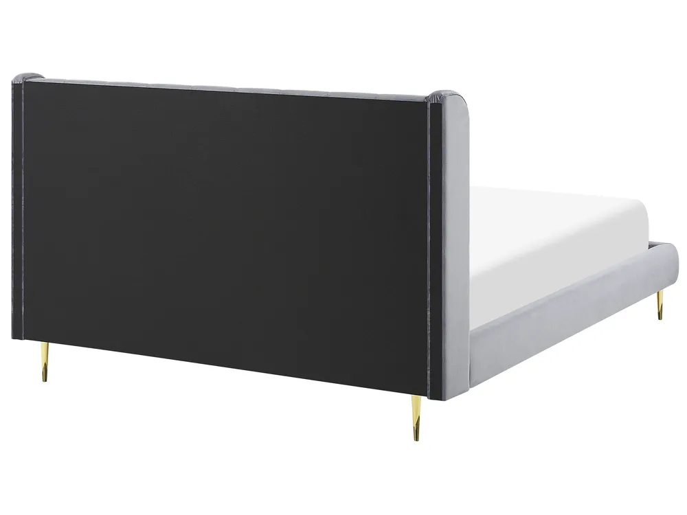 Bed Velvet FORBACH 140 x 200 cm (EU Double) Grey_819123