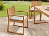 Zestaw ogrodowy z certyfikowanego drewna stół i 8 krzeseł z poduszkami beżowoszarymi SASSARI II_923972