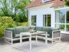 Lounge Set Aluminium weiß / hellbraun 6-Sitzer linksseitig Auflagen grün CASTELLA_933995