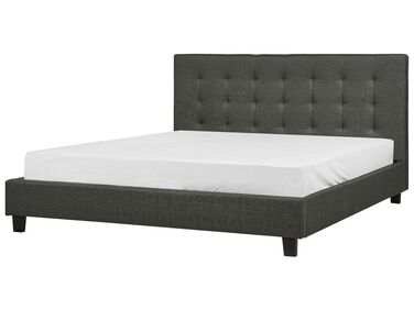 Čalouněná tmavě šedá postel 180x200 cm LA ROCHELLE