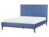 Łóżko welurowe 160 x 200 cm niebieskie BAYONNE_901366
