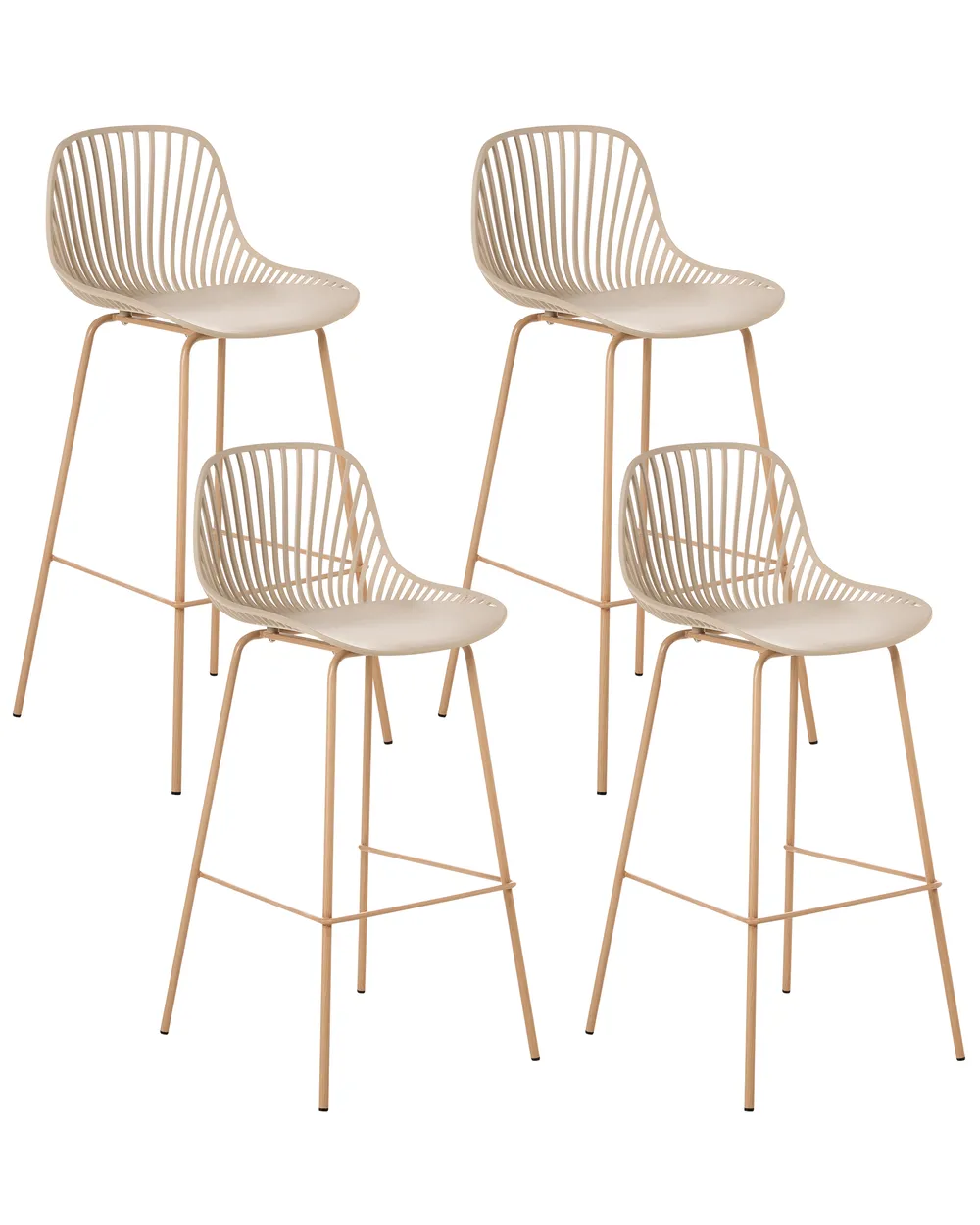 Set of 4 Bar Chairs KLEVE Beige