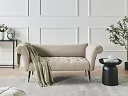 Chaise Longue NANTILLY Fabric Light Brown_1188178