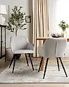 Conjunto de 2 sillas de comedor CASMALIA Terciopelo Gris pardo