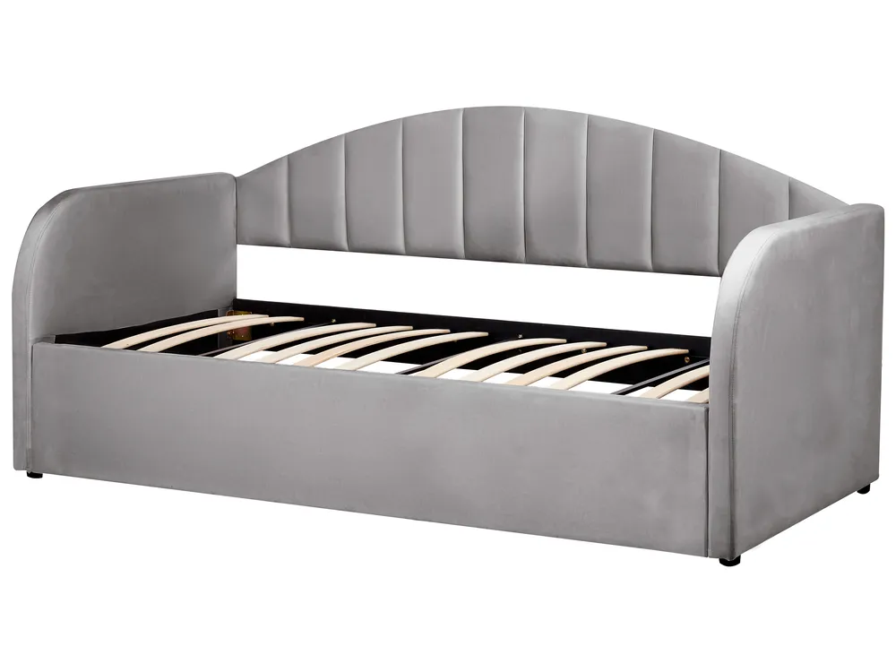 Trundle Bed Velvet EYBURIE 90 x 200 cm (EU Single) Grey_844412