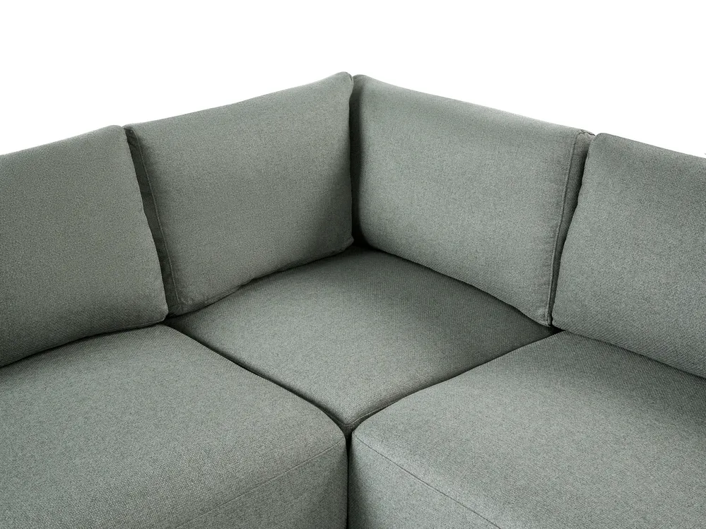 Modular Corner Sofa 5 Seater MESNALI Fabric Green Left Hand_1046673