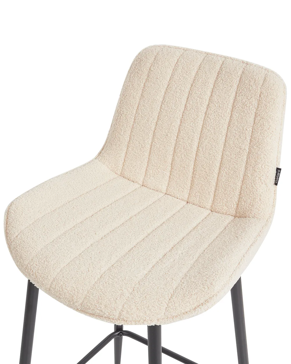 Set of 2 Bar Chairs DUBROVNIK Boucle Light Beige_928750