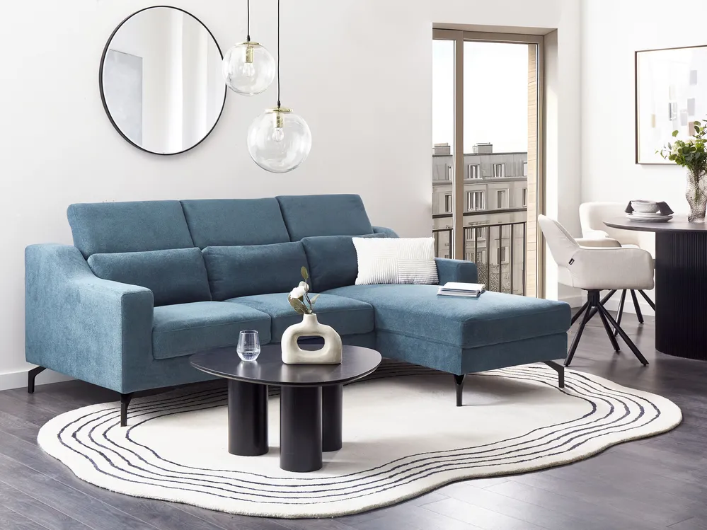 Divano angolare 4 posti GLOSLI Tessuto Blu marino Lato Sinistro_944744