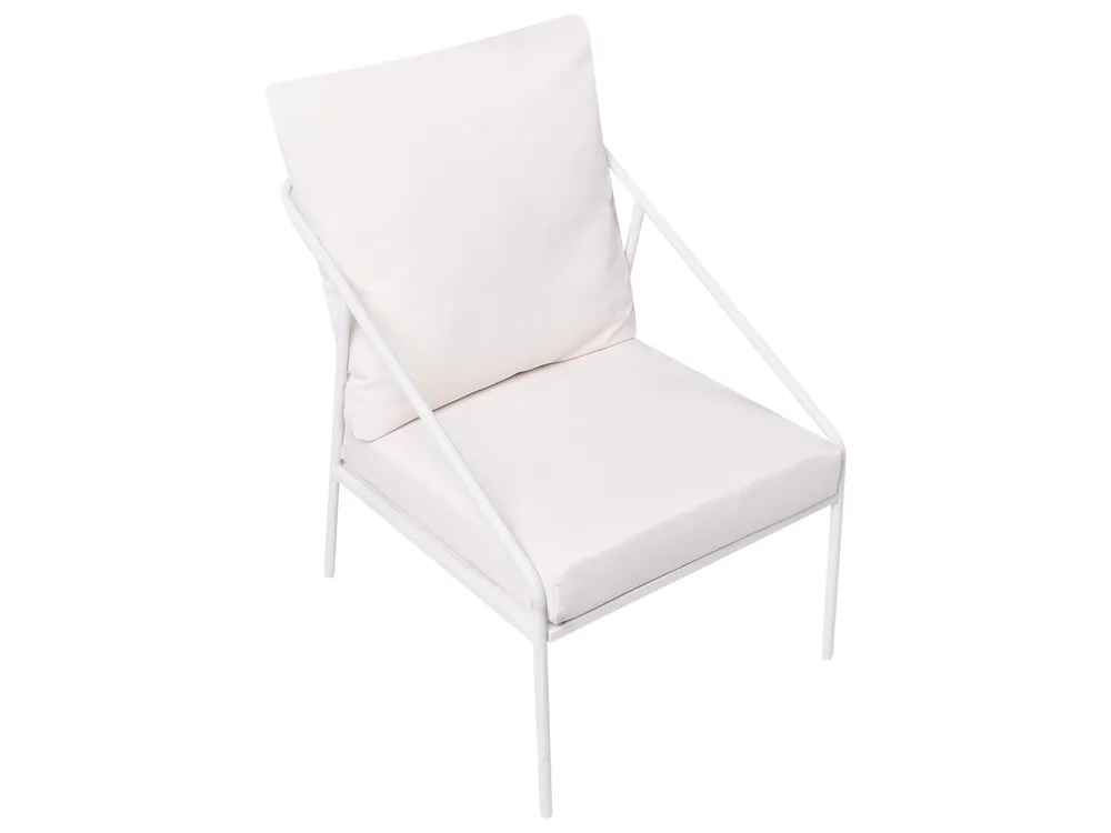 Garden Lounge Set with Table 4 Seater USTICA Metal White_1037426