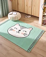 Tapis enfant HOWRAH Vert clair 60 x 90 cm Coton_1178100