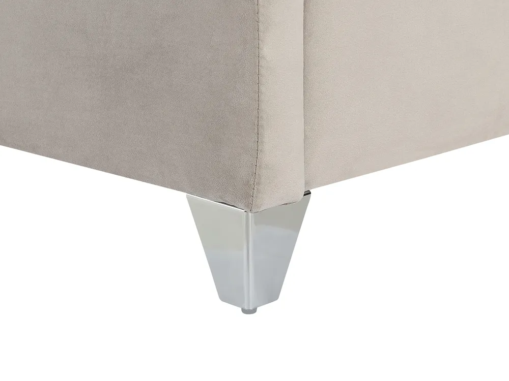 Bed Velvet LUBBON 180 x 200 cm (EU Super King) Light Grey_832442