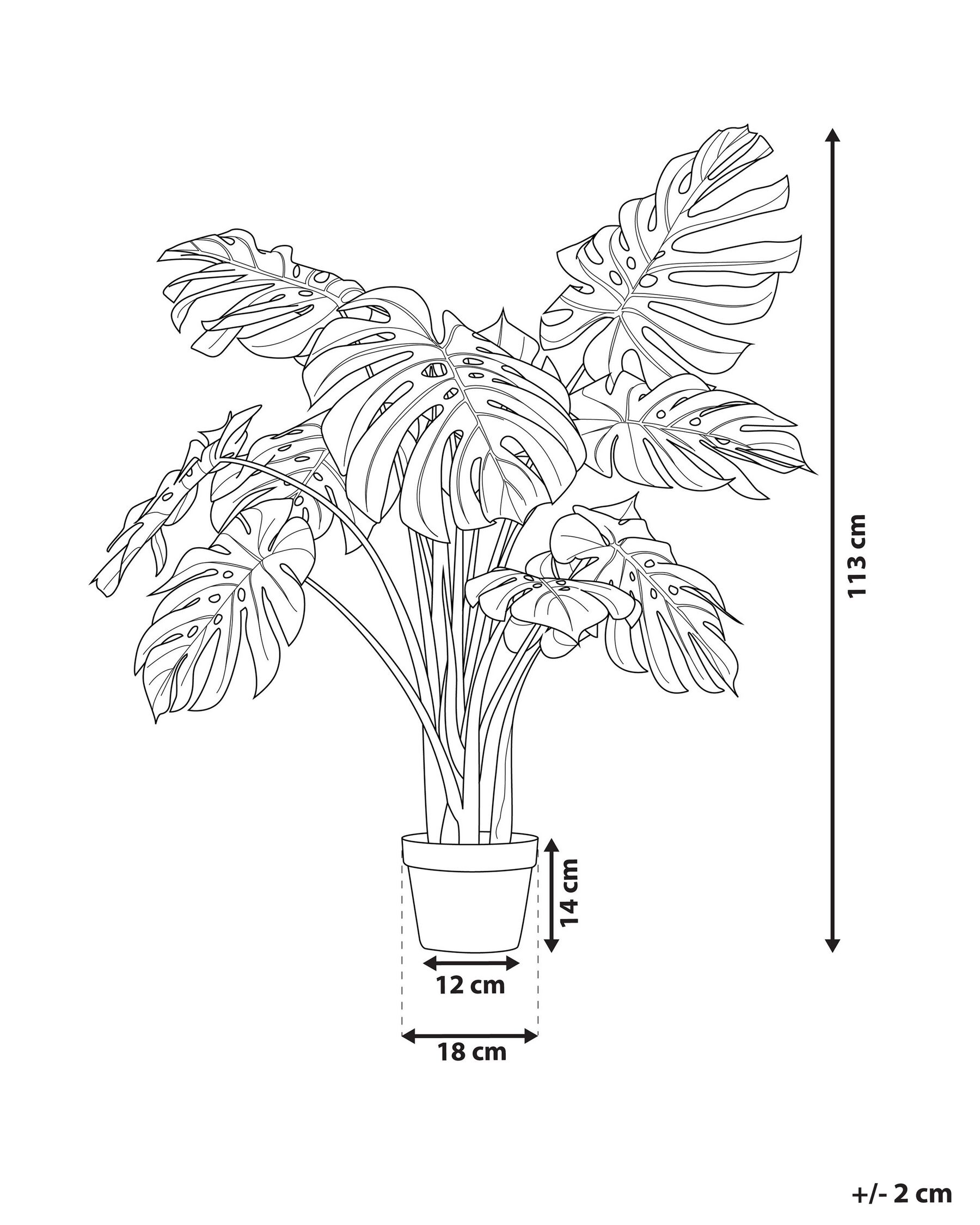 Sztuczna roślina MONSTERA PLANT 113 cm Zielony_775248